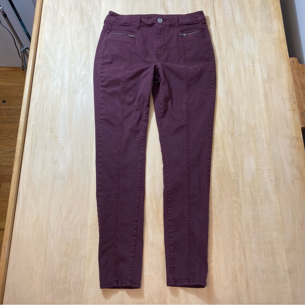 American Eagle Burgundy High Rise Jeggings